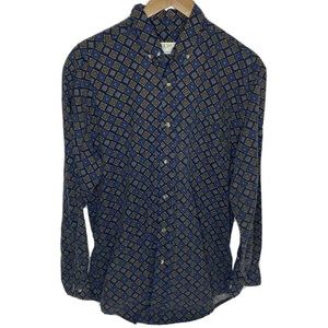 American Weekend MultiColor Long Sleeve Button Down Shirt Retro 90s Print